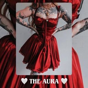 Elegant Burgundy Satin Corset Dress